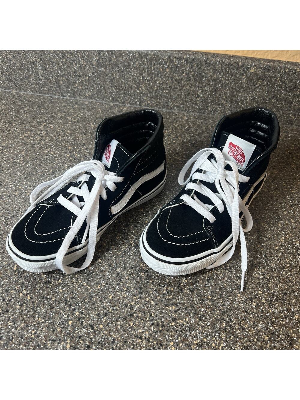 Vans Off The Wall Sk8 Little Kid 1.5 Classic Black Suede/Canvas Sneaker Lace Up